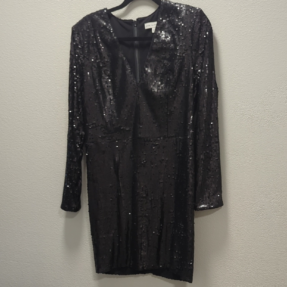 Dress the Population Black Sequin Long Sleeve Dress